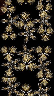 Güzel soyut kar taneleri raster tasarımı. Düz kar karalama ikonları, kar taneleri silueti siyah, kahverengi ve sarı renkli yılbaşı afişleri, kartlar. Yeni yıl kar tanesi.