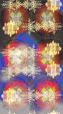 Düz dizayn. Simgeler, etiketler. Renkli arka planda kar taneleri. Renkli kar tanesi Raster çizimi. Raster illüstrasyonu. Kar Tanesi simgesi, izole.