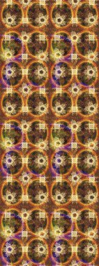 Kahverengi, turuncu ve sarı kar taneleri. Güzel tasarım. Noel için tatil tasarımı, yeni yıl moda baskıları. Raster illüstrasyonu. Kar tanelerinin soyut arkaplanlı Noel arkaplanı.