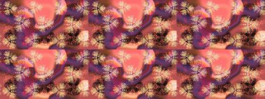 Raster illüstrasyonu. Pembe, kahverengi ve mor renkli kar taneleri. Renkli arka planda izole tatlı kar taneleri. Kar tanesi raster deseni.