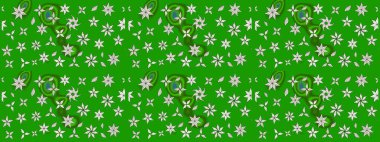 Raster illüstrasyonundaki çiçek desenli çizim. Suluboya tarzında yeşil renkte çiçekler.