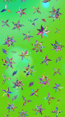 Eskiz stili yeşil renkler. El yapımı çiçek ve bitki koleksiyonu. Raster illüstrasyonu. Şirin karalamalı çiçek desenli çizim. Raster illüstrasyonu.