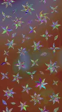 Zentangle soyut çiçekleri. Güzel kumaş deseni. Raster illüstrasyonu. Karalama çiçeği. Düz Çiçek Elementleri Tasarımı. Renkli Bahar Teması çizim şablonu.