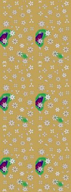 Çocuksu tasarım. Tekstil, kumaş, ambalaj, hatıra defteri için hoş bir çiçek arkaplanı. Elle çizilmiş çiçek desenli Raster çizimi. Sarı arkaplanda.