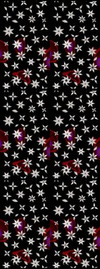 Raster düz çiçek çizim deseni. Siyah renkli çiçekler. Tasarım hediye paketi, tebrik kartları, posterler ve afiş tasarımı.