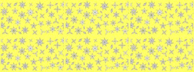 Sarı ve beyaz renkte çiçekler. Renkli Bahar Teması eskiz kalıbı. Raster illüstrasyonundaki çiçek desenli çizim. Düz Çiçek Elementleri Tasarımı.