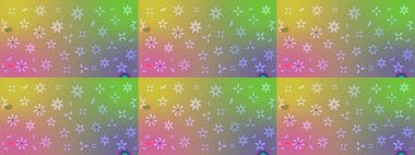 Raster. Renkli Bahar Teması eskiz kalıbı. Düz Çiçek Elementleri Tasarımı.