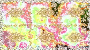 Şam, tasarım için kusursuz desen. Tarafsız renklerde, altın elementli pürüzsüz desen.