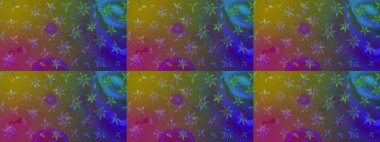 Raster illüstrasyonu. Renkli Bahar Teması eskiz kalıbı. Çiçek deseni. Chichi 'nin kumaş kalıbını çiz. Düz Çiçek Elementleri Tasarımı.