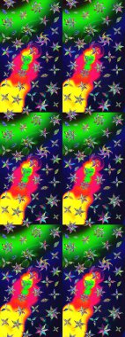 Gri renkli güzel bir tekstil. Suluboya çiçekli çiçek deseni. Raster illüstrasyonu.