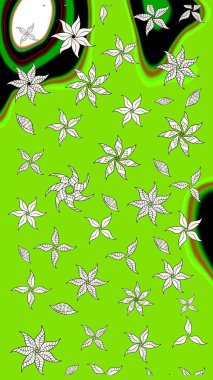 Üst manzara, yumuşak yeşil renk tarzı. Sevgililer günü ve tebrik kartı konsepti için şık bir davetiye. Manzaralı çiçek deseni. Çiçek kompozisyonu, el boyası, hassas şablon..