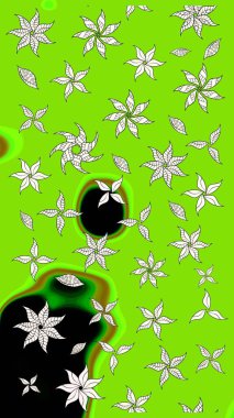 Raster illüstrasyonu. Güzel karalamalı çiçek desenli çizim. Küçük çiçekteki sevimli çiçek deseni. Güzel kumaş deseni.