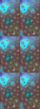 Raster çiçek desenleri çiziyor. Vadinin çiçekleri kahverengi renklerde.