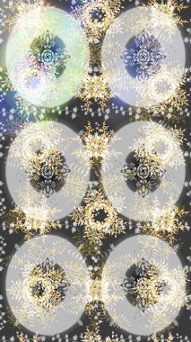 Raster illustration. Christmas festive background. Christmas snowflake of decoration on snow.