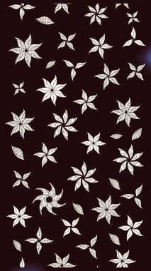 Raster illüstrasyonu. Küçük çiçekteki sevimli çiçek deseni. Soyut çiçek çizim kalıbı arka planı. Kahverengi renklerde. Raster deseni.