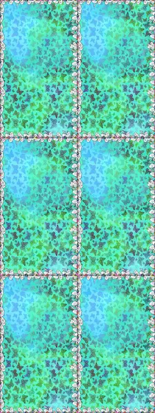 Güzel bir kumaş tasarımı. Dekoratif el çizimi kelebekler. Raster illüstrasyonu. Mavi ve yeşil renkte resim.