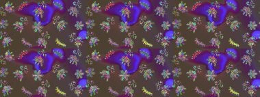 Kar taneleri izole edildi. Kahverengi, gri ve mor renkli kar tanesi süsü. Kar tanesi süsü Raster illüstrasyonu. Güzel süs eşyası..