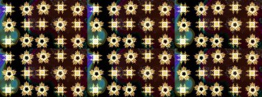 Raster kış deseni. Raster illüstrasyonu. Çiçek Elementleri 'nin soyut geçmişi. Kahverengi, siyah ve sarı renkler üzerine dizayn.