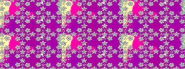 Hediye ambalaj kağıdı, tebrik kartları, posterler ve pankart tasarımı. Raster düz çiçek çizim deseni. Mavi, yeşil ve mor renkte çiçekler.