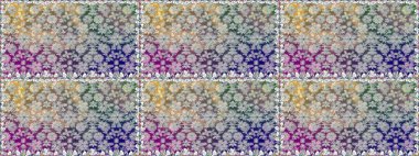 Gri kıvırcık çiçekler gri renkte şekillenir. Raster illüstrasyonu. Klasik çiçek tasarım elementleri.