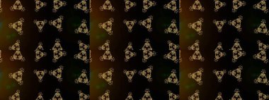 Siyah, kahverengi ve gri renklerde Asya tekstili. Çiçek desenli çizim. Raster illüstrasyonu.