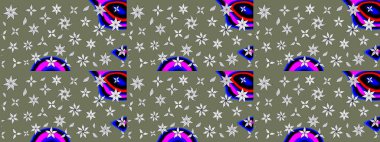 Çiçek deseni. Raster güzel kumaş deseni çiziyor. Renkli Bahar Teması eskiz kalıbı. Düz Çiçek Elementleri Tasarımı.