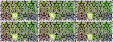 Renkli Bahar Temalı Kusursuz Arkaplan. Gri renkli, zarif çiçek buketli suluboya. Raster illüstrasyonu. Düz Çiçek Elementleri Tasarımı.