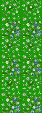 Yeşil ve nötr renklerde çiçekler. Düz Çiçek Elementleri Tasarımı. Raster illüstrasyonundaki çiçek desenli çizim. Renkli Bahar Teması çizim şablonu.