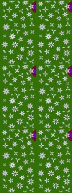 Taslak desenli, modaya uygun kumaş deseni. Raster illüstrasyonu. Düz Çiçek Elementleri Tasarımı. Şirin çiçek elementleri. Renkli Bahar Teması çizim şablonu.