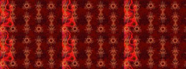 Raster illüstrasyonu. Süslü Noel arkaplanı Bokeh kırmızı, kahverengi ve siyahlar ve kar taneleri.