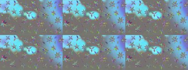 Düz Çiçek Elementleri Tasarımı. Modaya uygun kumaş deseni. Sevimli çiçek raster deseni. Renkli Yaz Teması çizim şablonu.