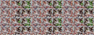 Çiçekli güzel suluboya desen. Raster illüstrasyonu. Kahverengi renklerde.