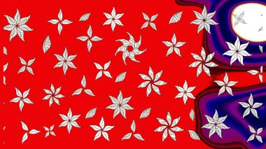 Renkli kırmızı çizim kalıbı. Doodle tarzı. Elle çizilmiş sonbahar çiçeği deseni. Kırmızı renkte çiçekler. Tekstil ve kapak tasarımı için mükemmel.