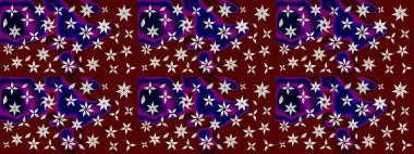 Chichi 'nin kumaş kalıbını çiz. Düz Çiçek Elementleri Tasarımı. Çiçek deseni. Raster illüstrasyonu. Renkli Bahar Teması çizim şablonu.