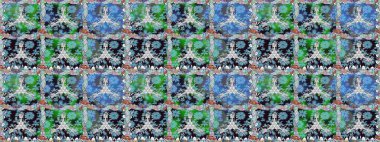 Düz Çiçek Elementleri Tasarımı. Mavi renkli çiçekler. Renkli Bahar Temalı Kusursuz Arkaplan. Raster illüstrasyonunda kusursuz çiçek deseni.