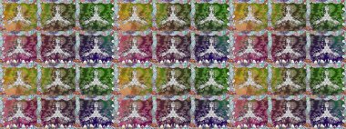 Raster - stok. Suluboya, elle çizilmiş. Vadinin yeşil renkli çiçekleri. Kusursuz arkaplan deseni.