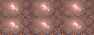 Raster illüstrasyonu. Raster illüstrasyonu. Çiçek desenli çizim. Kahverengi, bej ve nötr renklerde çiçekler. Asya tekstil tarzında.