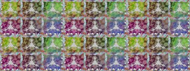 Renkli tekstil tarzında. Raster illüstrasyonu. Çiçeklerle suluboya desenleri.