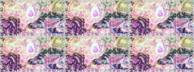 Kumaş desenli papatya çiçeği detayı. Tarafsız renklerde çiçekler.