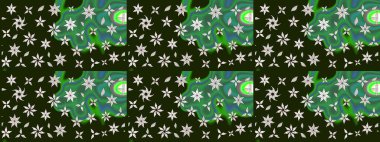 Çiçekli karalama şeklinde Raster çiçek deseni. Nazik, narin çiçek arkaplanı. Gri renkli çiçekler.