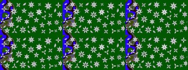 Çiçek. Taslak dekoratif arka plan, çiçek mandala. Yeşil ve nötr renklerde. Raster illüstrasyonu.