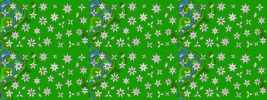 Raster deseni. Çiçek arkaplan. Küçük çiçekte güzel bir desen var. Doğa. Çiçek kompozisyonu. Çiçek kolajı. - yeşil ve tarafsız çiçekler.