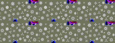 Moda baskıları için zarif bir şablon. Modern çiçek arkaplanı. Parlak renkli çiçekleri ve yeşil ve beyaz yaprakları olan harika bir çiçek deseni. Halk stili.