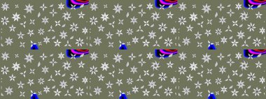 Güzel çiçek deseni. Renkli Bahar Teması eskiz kalıbı. Yeşil ve beyaz renkli çiçekler. Düz Çiçek Elementleri Tasarımı.