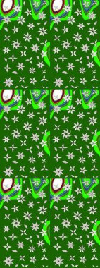 Suluboya çizim kalıbı. Raster illüstrasyonu. Moda baskısı. Dekorasyon ve tasarım için güzel bir desen. Çiçeğin suluboya çizimlerinin mükemmel deseni. Eski.