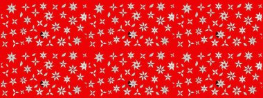 Çiçek desenli çizim. Kırmızı ve nötr renklerde çiçekler. Renkli Bahar Teması eskiz kalıbı. Düz Çiçek Elementleri Tasarımı. Raster illüstrasyonu. Asya tekstil tarzında.