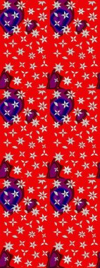 Kırmızı ve nötr renklerde çiçekler. Çiçekli karalama şeklinde Raster çiçek deseni. Yumuşak, yaz çiçekli arka plan.