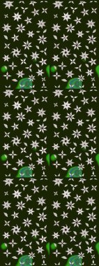 Tropik çiçek desenleri. Gri ve nötr renkte çiçekler. Raster illüstrasyonu.