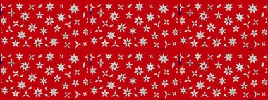 Raster illüstrasyonu. Kırmızı ve nötr renklerde çiçekler. Raster illüstrasyonu. Asya tekstil tarzında. Çiçek desenini çiz.