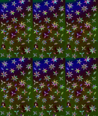 Kahverengi renkli çiçekler. Hediye ambalaj kağıdı, tebrik kartları, posterler ve pankart tasarımı. Raster düz çiçek çizim deseni.